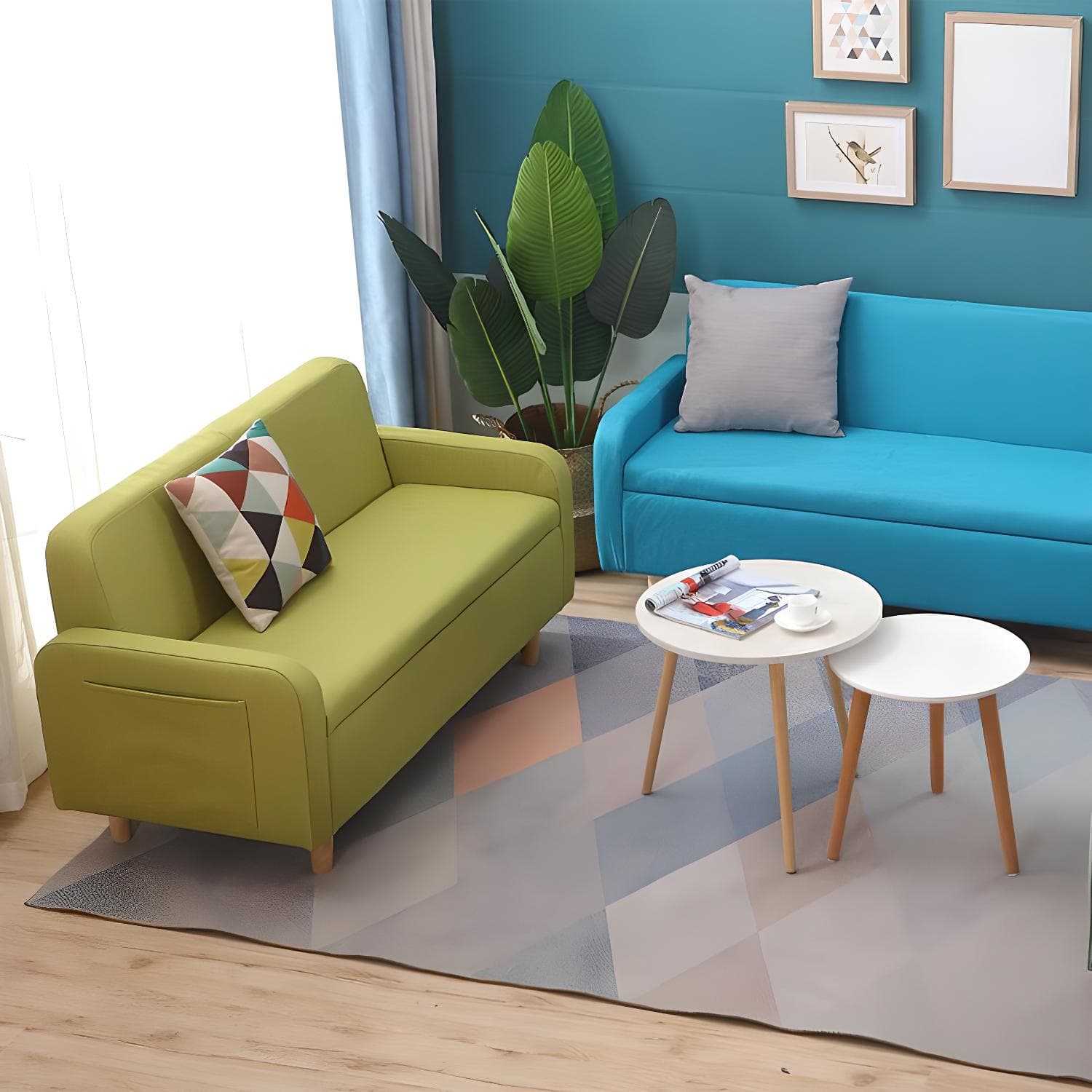 Contemporary Azure/Brown/Magenta Standard Sofa with Hidden Storage thumbnail 14