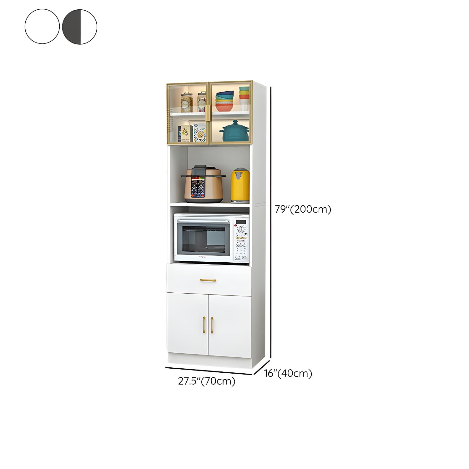 Wood Glam Server with Cabinets and Drawers - Narrow Size - Stylish and Functional thumbnail 21
