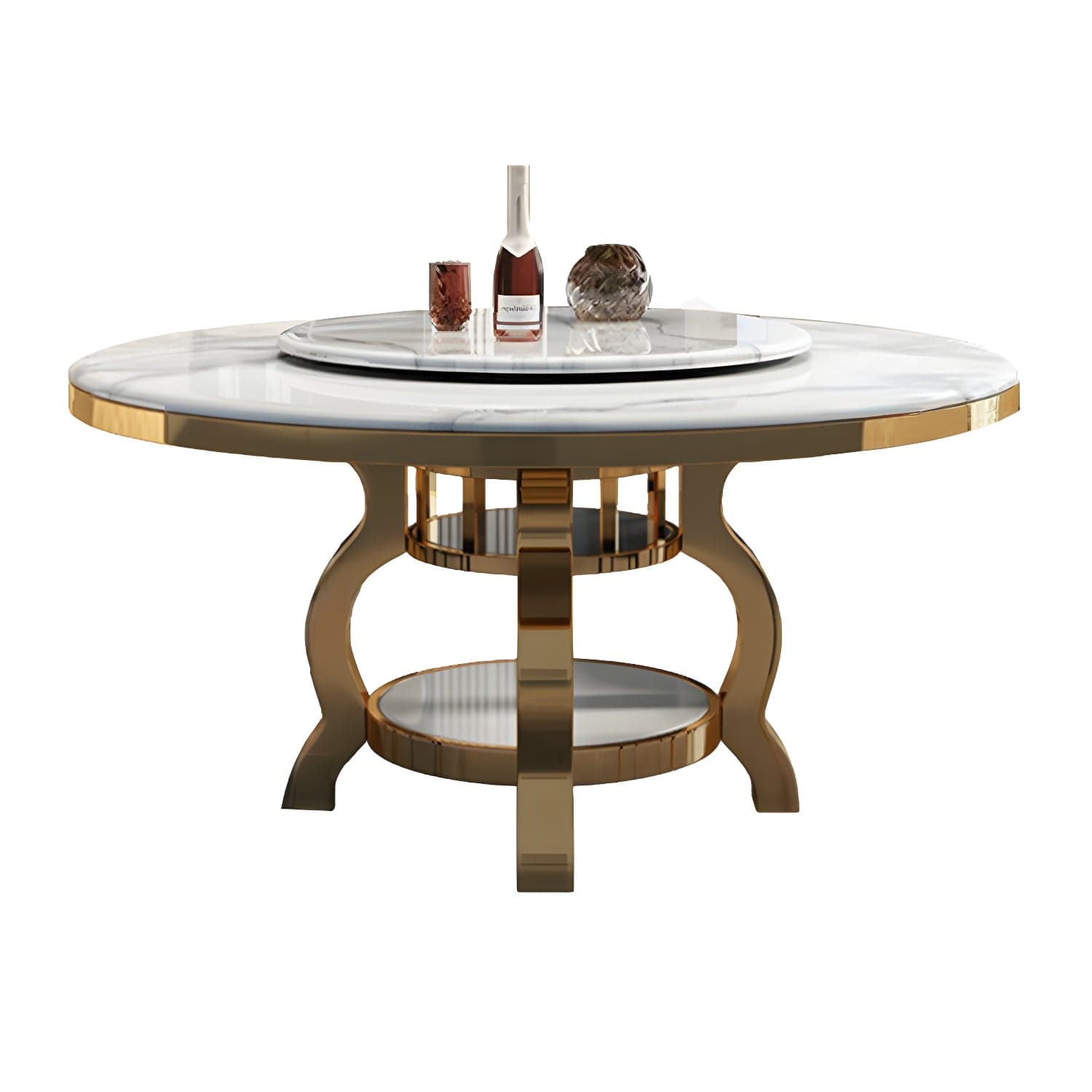 Kitchen 1/7/9/11 Pcs Dining Set with Round Dinette Table and Leather Chairs thumbnail 1