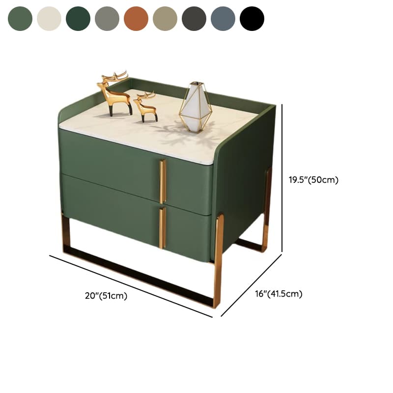 Nightstand With Drawer Organization with Leg, 2 Drawers and Stone Counter Top in a Casual Style thumbnail 17