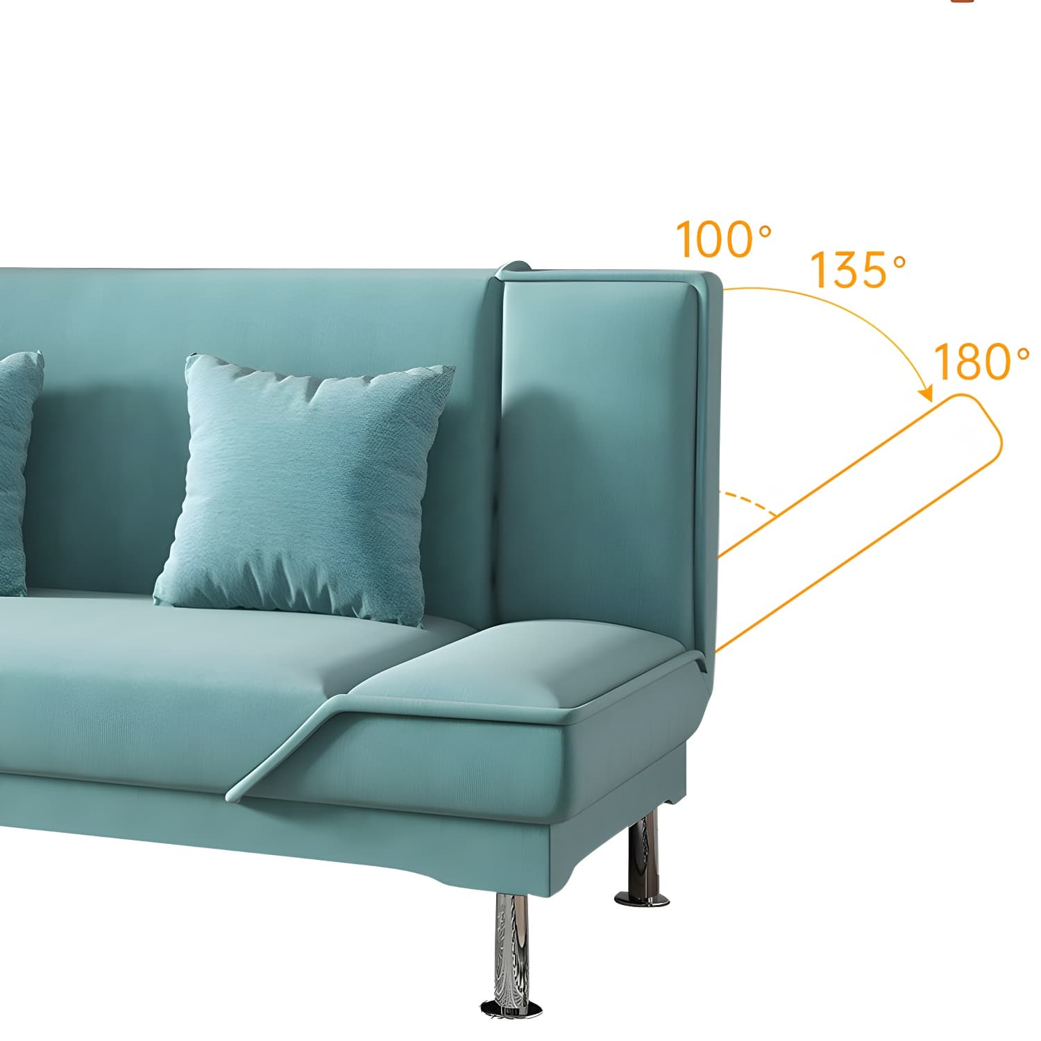 Contemporary Armless Convertible Sofa Linen Foldable Sofa for Apartment thumbnail 15