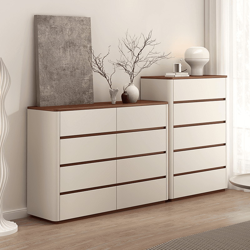 Off-White Simplistic Composite Wood Double Dresser/Bachelor Chest/Lingerie Chest with 8/6/3 Drawers in Horizontal/Vertical Orientation thumbnail 1