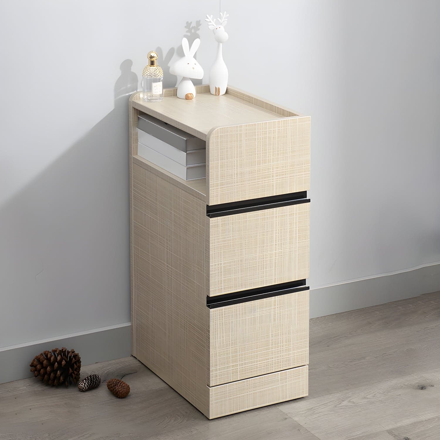 Scandinavian Accent Table Nightstand 25.5" Tall with 2 Drawers thumbnail 6