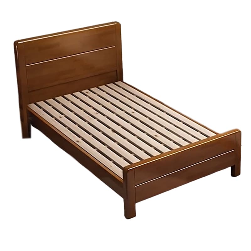 Traditional Brown Wood Panel Bed with Headboard Included and Footboard thumbnail 5