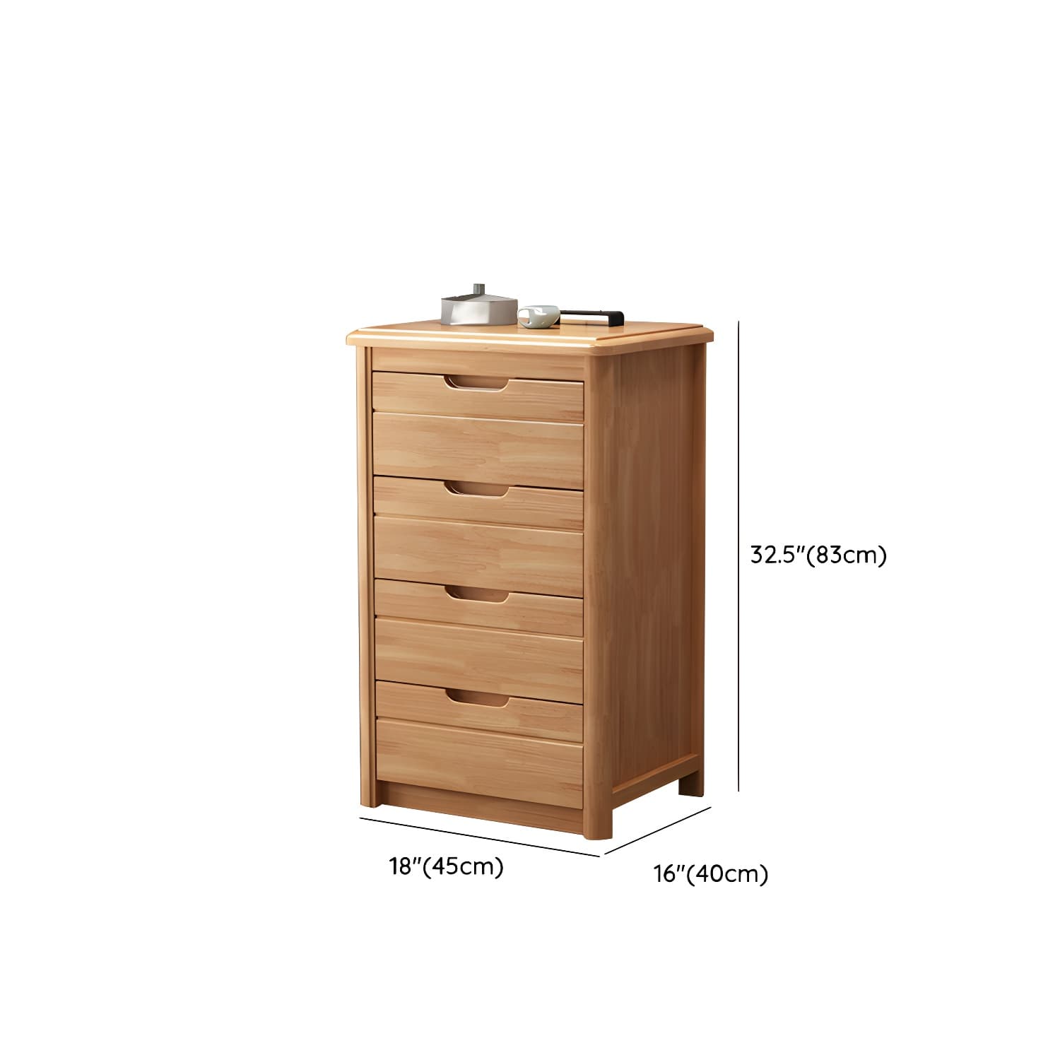 Traditional Wood Dresser with Drawers in Narrow Design and Rubberwood Material thumbnail 18