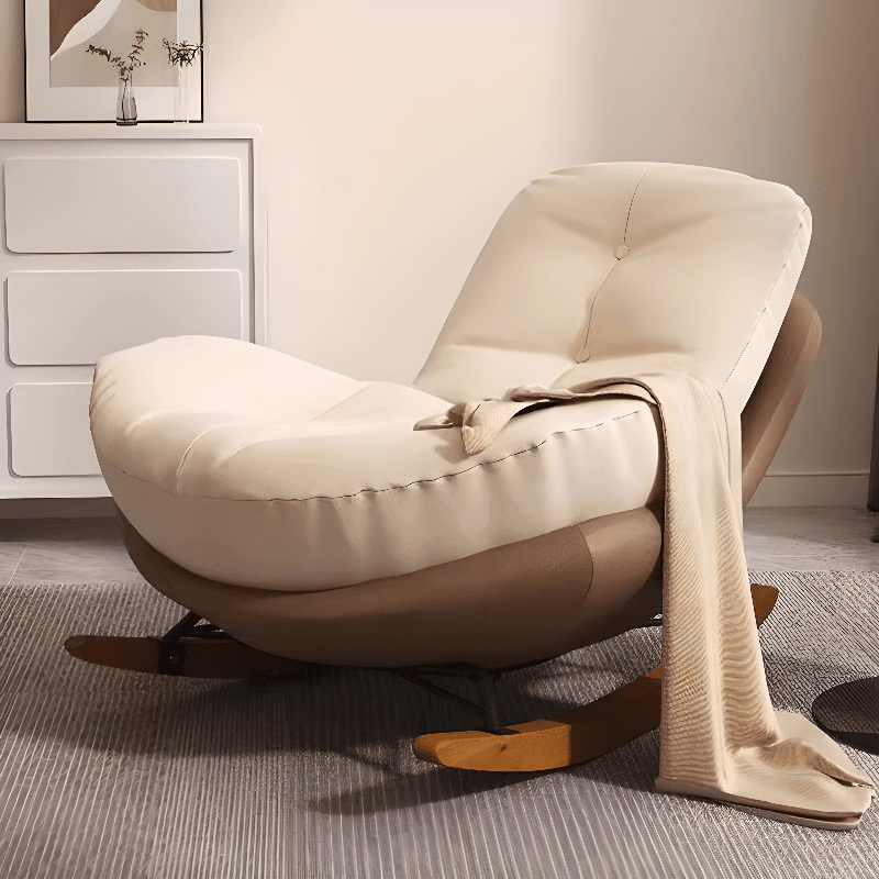Chalk Modern Simple Style Upholstered Rocking Chair Couch, Scratch-defiant & Cushioned thumbnail 5