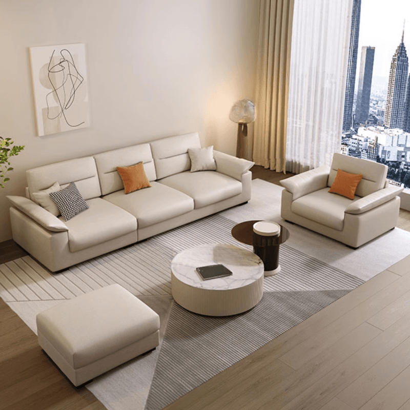 Straight Horizontal 5 Person Memory Foam Filled Sofa Couch with Decorative-stitched Tufting thumbnail 1