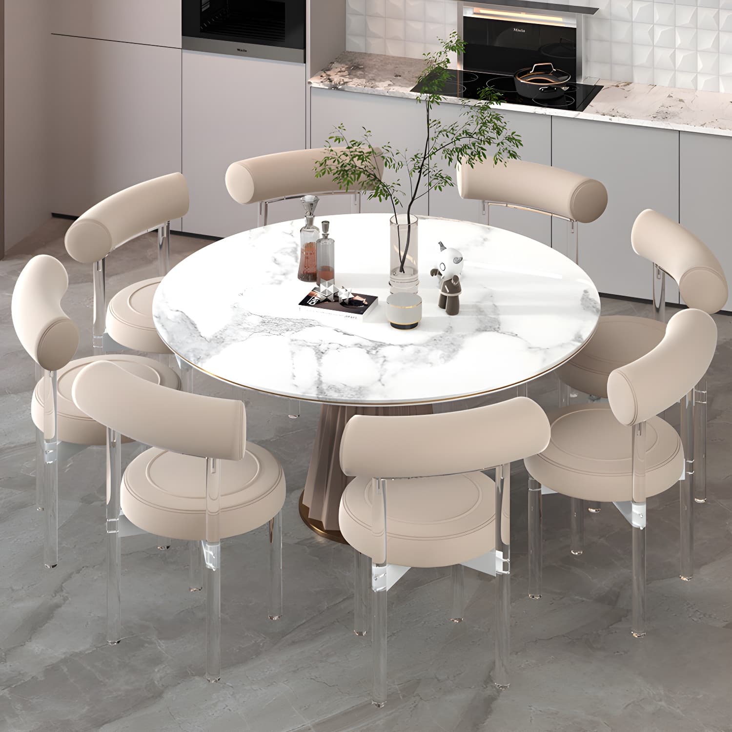 Clear Leg Modern Side Chair with Low Back and Upholstered Polyurethane Seat thumbnail 20