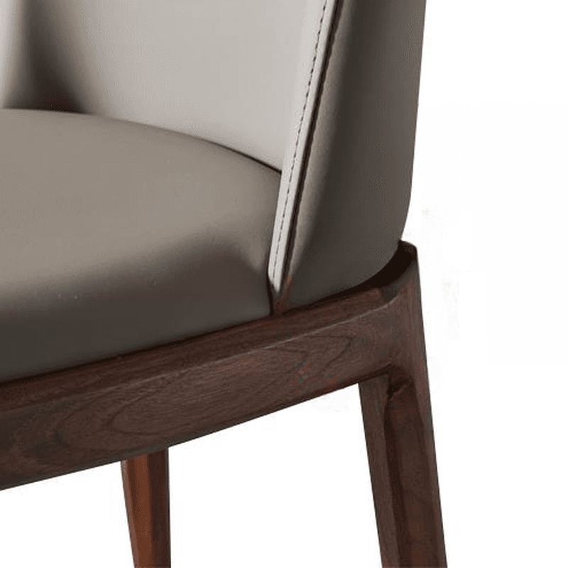 Natural Wood Outlined Unwavering Leather Cushion Side Chair for Dining Room thumbnail 15