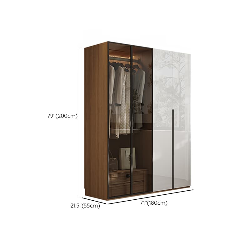 Casual White Lumber Wardrobe Closet with Soft Close Drawer, Door, Interior Shelves, and Clothing Rod thumbnail 15