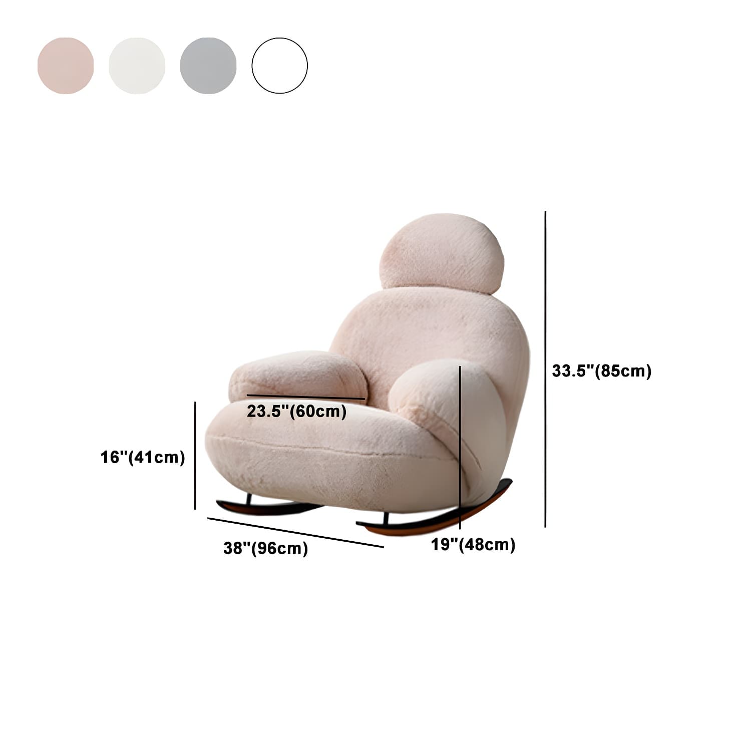 Velvet Upholstered Rocking Chair Modern Style Rocking Accent Chair - image 19