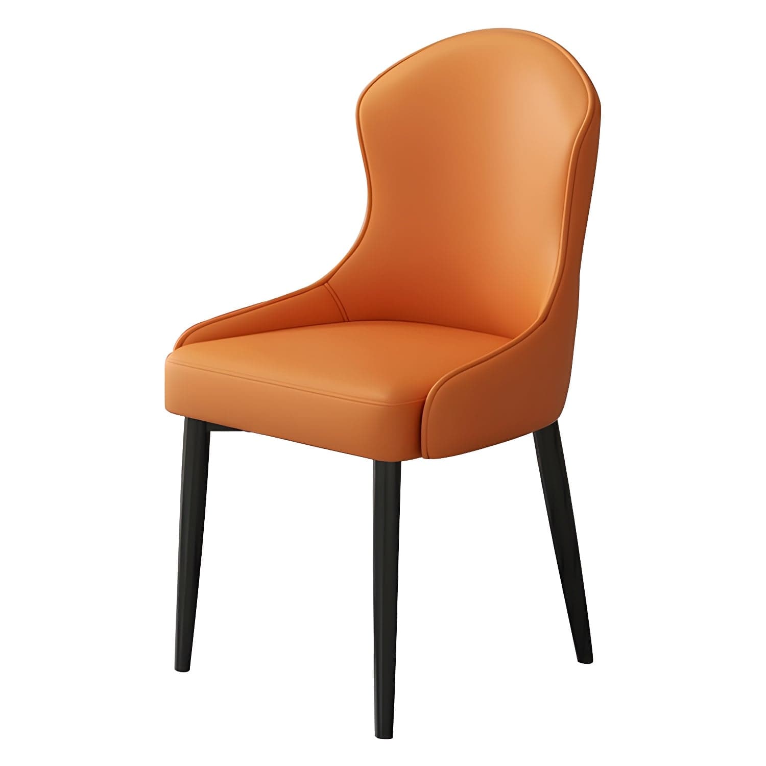 Wingback Faux Leather Side Chair with Metal Legs and Upholstered Seat for Kitchen & Dining thumbnail 11