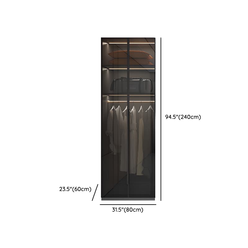 Midnight Black Unattached Lumber Armoire Cabinet with Soft Close Door, Interior Shelves, Clothing Rod and Soft Close Drawer thumbnail 18