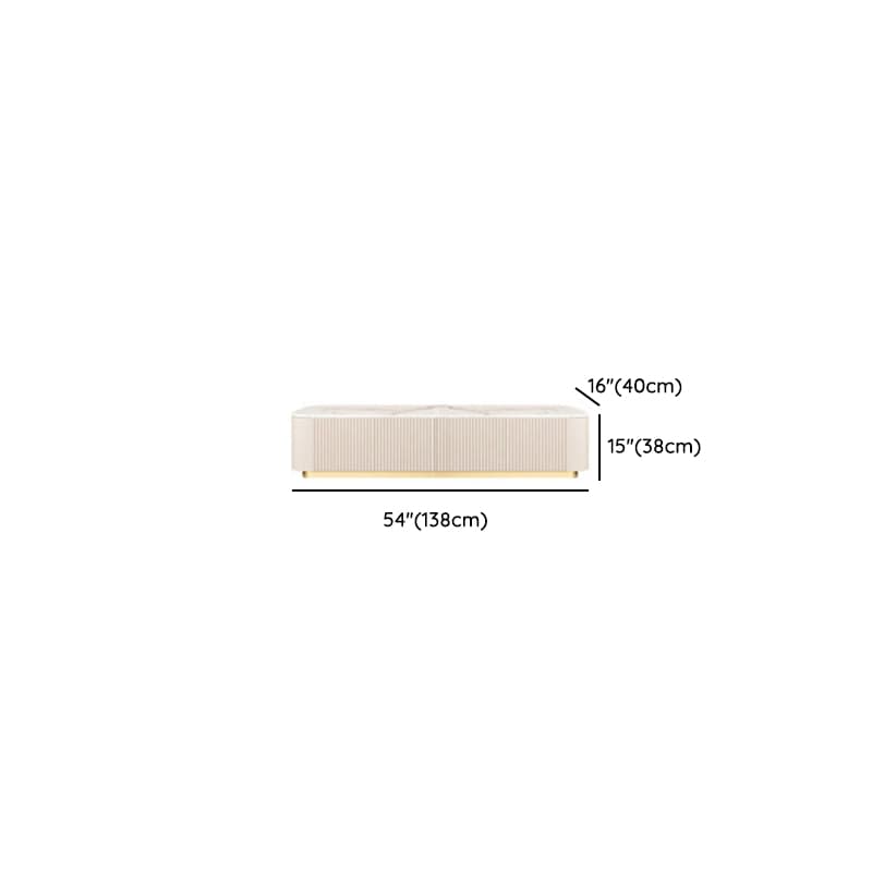 White Modern TV Stand with Low Height, Stone Material & Drawers for Full Assembly thumbnail 15