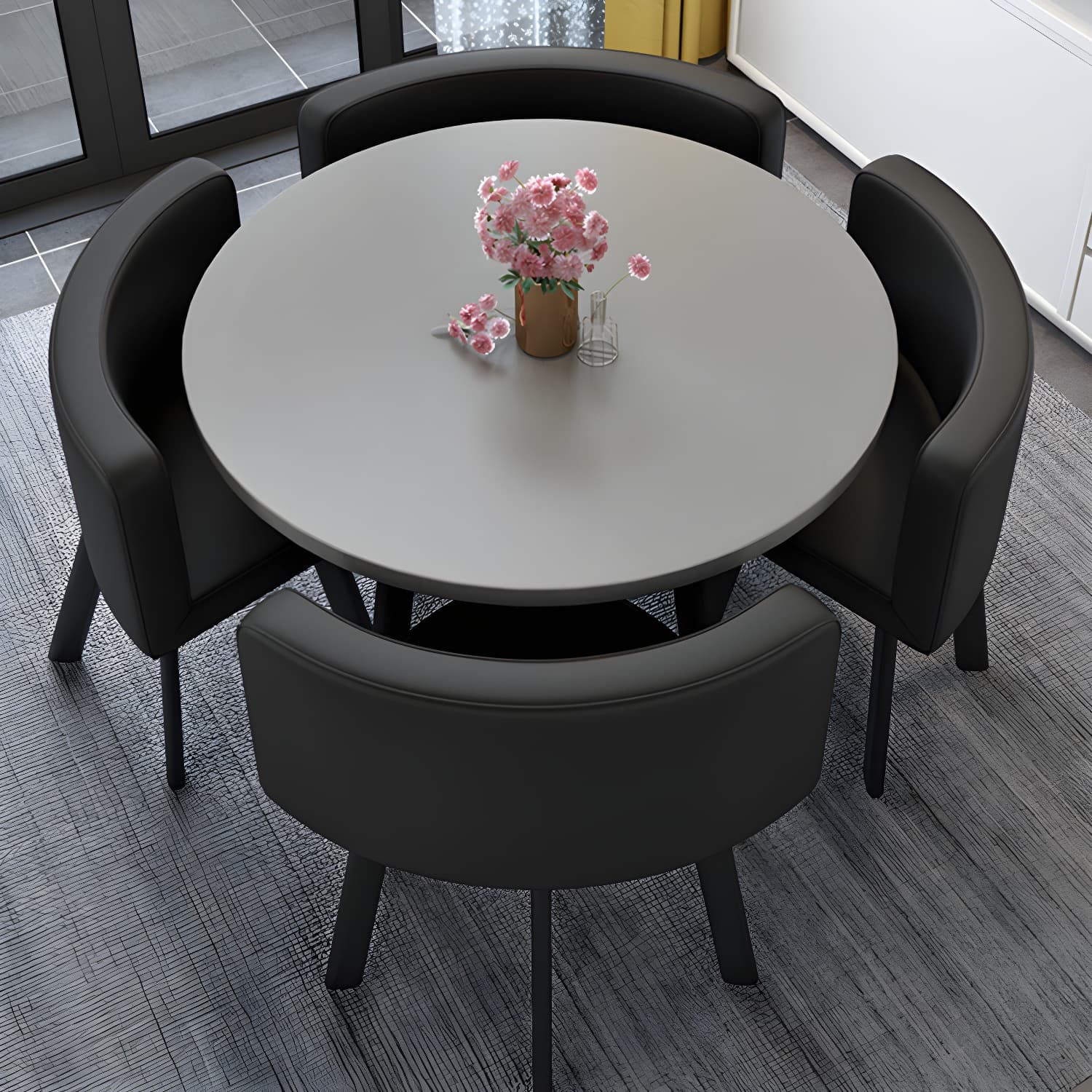 Modern Wood Dining Table Set 5 Pieces Dining Set for Home Use thumbnail 23