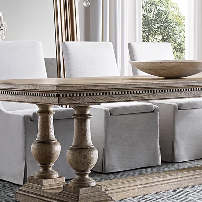 French Country Rectangle Wood Dining Table with Trestle Base, Full Assembly Needed thumbnail 9