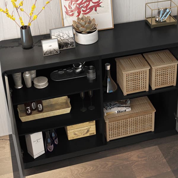 Simplistic 3 Drawers Freestanding Floor Sideboard/Server in Wood with 3 Shelves and Cabinet thumbnail 15