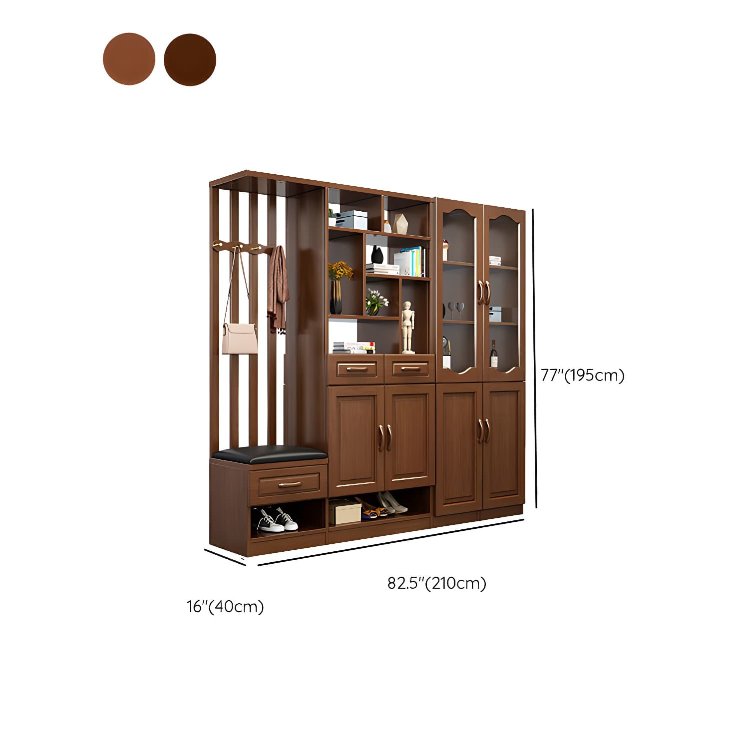 Solid Wood Modern Accent Cabinet with Doors and Drawers for Living Room thumbnail 25