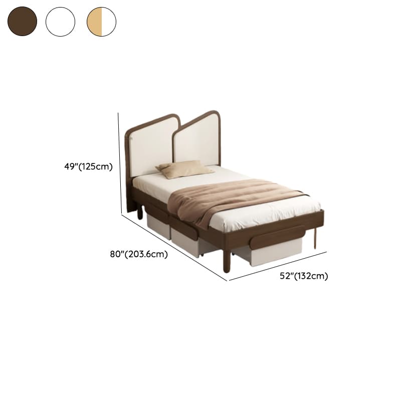 Contemporary Storage Included Panel Bed with Leg and Natural Wood Slat for Bedroom thumbnail 16