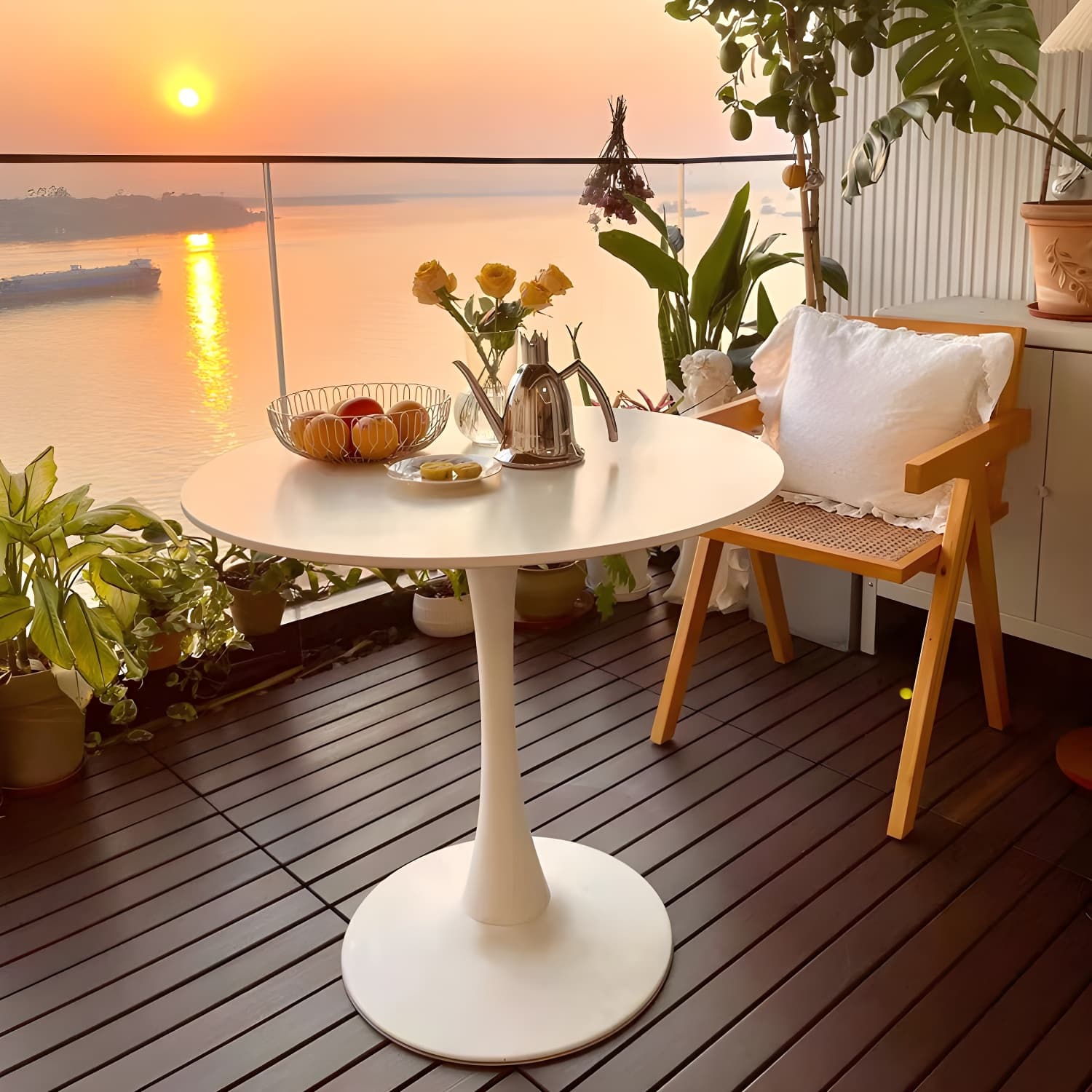 Tulip Dining Table Round Dining Table for Kitchen Dining Room thumbnail 6