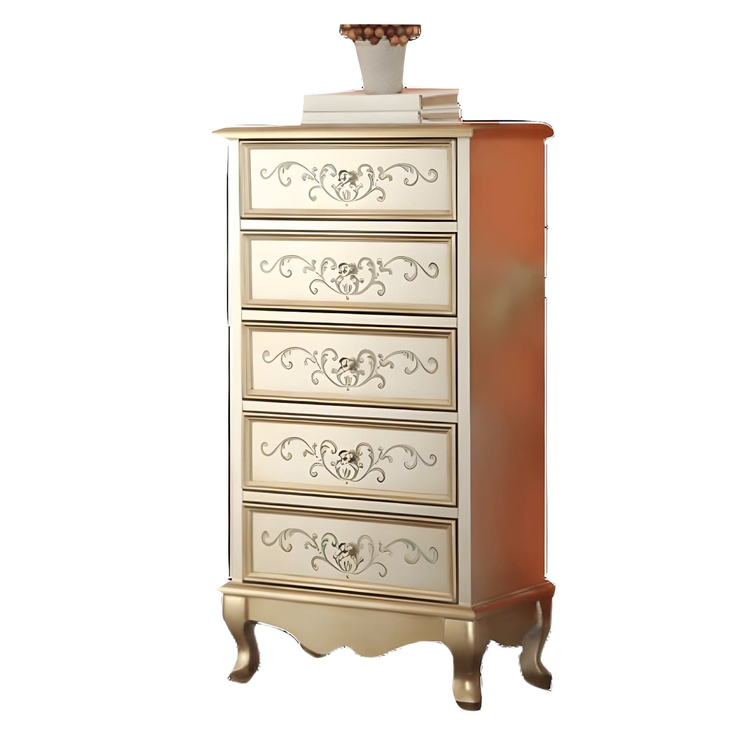 Bedroom Storage Chest Wooden Nautical Vertical Chest with Drawers thumbnail 7