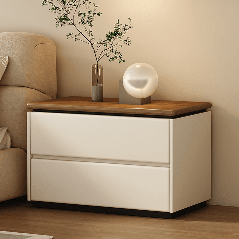 Modish 2 Tiers Drawer Storage Bedside Table with Laminate Countertop thumbnail 11