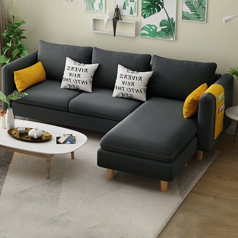 Modern Simple Style L-Shape Natural Wood Reversible Corner Sectional for Living Space thumbnail 4