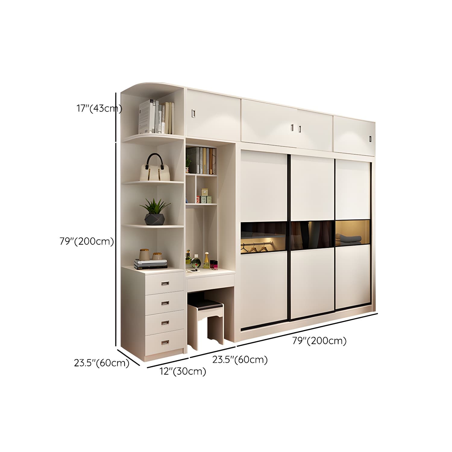 Contemporary Home Engineered Wood Wardrobe Freestanding Wardrobe Closet thumbnail 32