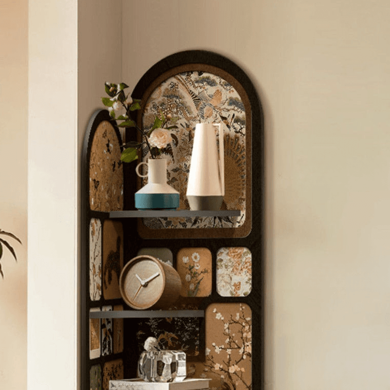 Modern Simple Style Nook Decorative Cabinet with 4 Exterior Shelves, Matte Black Lumber Top thumbnail 10