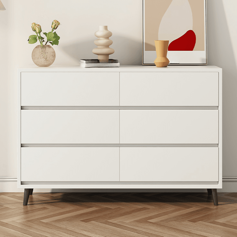 White Simple Raw Wood Console Dresser/Lingerie Chest/Bachelor Chest with 6/4/8 Drawers in Horizontal/Vertical Orientation thumbnail 1