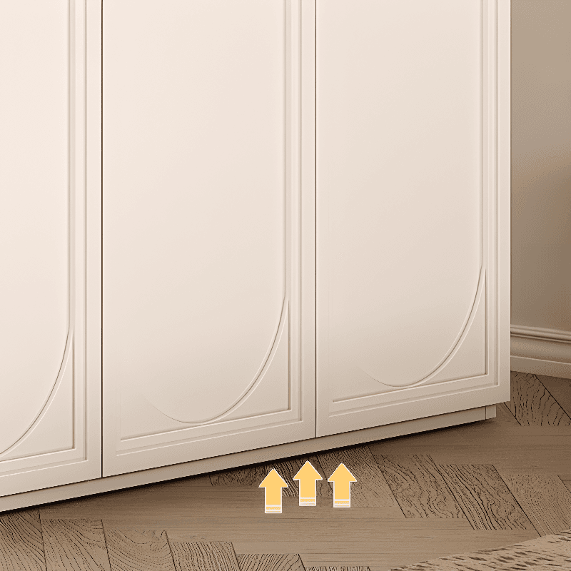 White Minimalist Laminate Wardrobe Closet with Compartments, Soft Close Door, Interior Shelves, and Clothing Rod thumbnail 5
