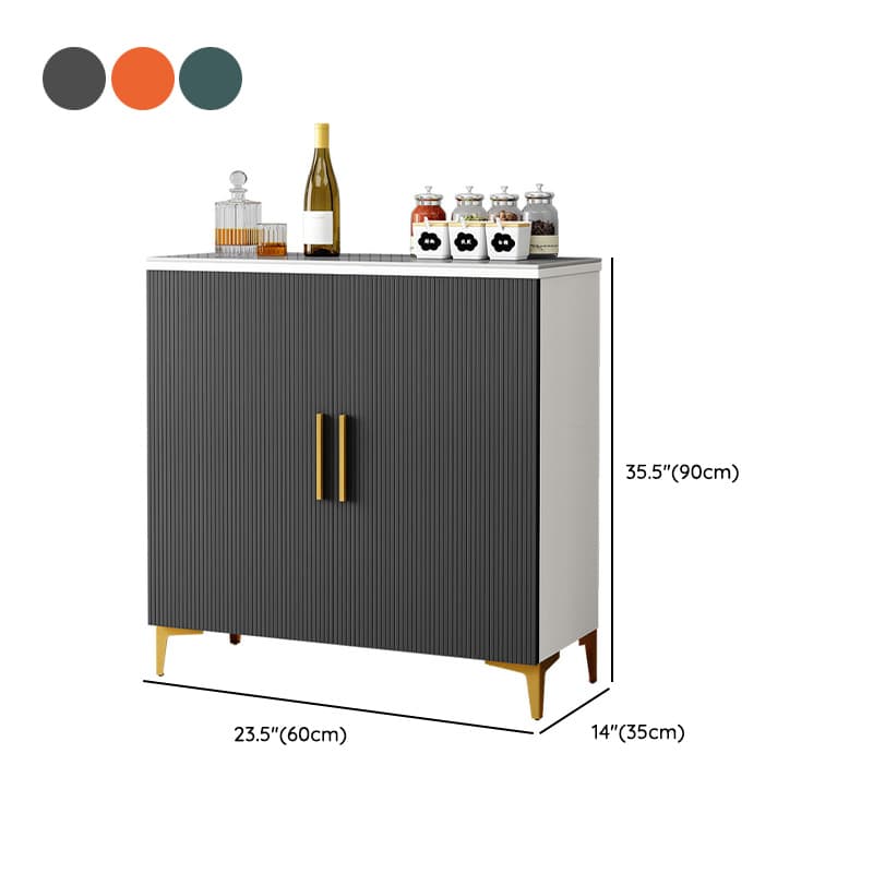 Wood Sideboard/Credenza 35 Inches Wide Glam Style, No Drawers, 2-Door Cabinet thumbnail 17