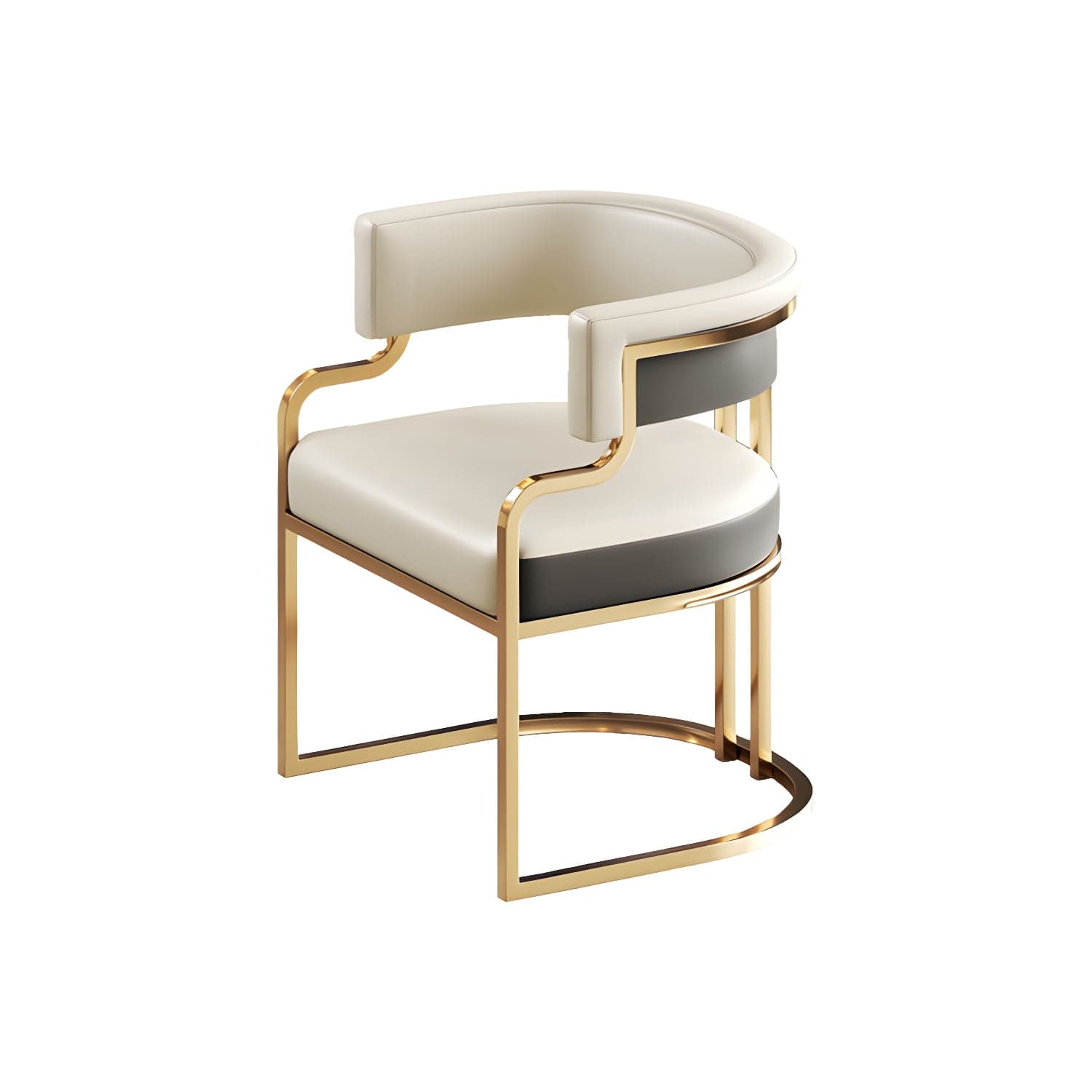 Faux Leather Dining Chairs Glam Style Open Back Armless Chair for Dining Room thumbnail 14