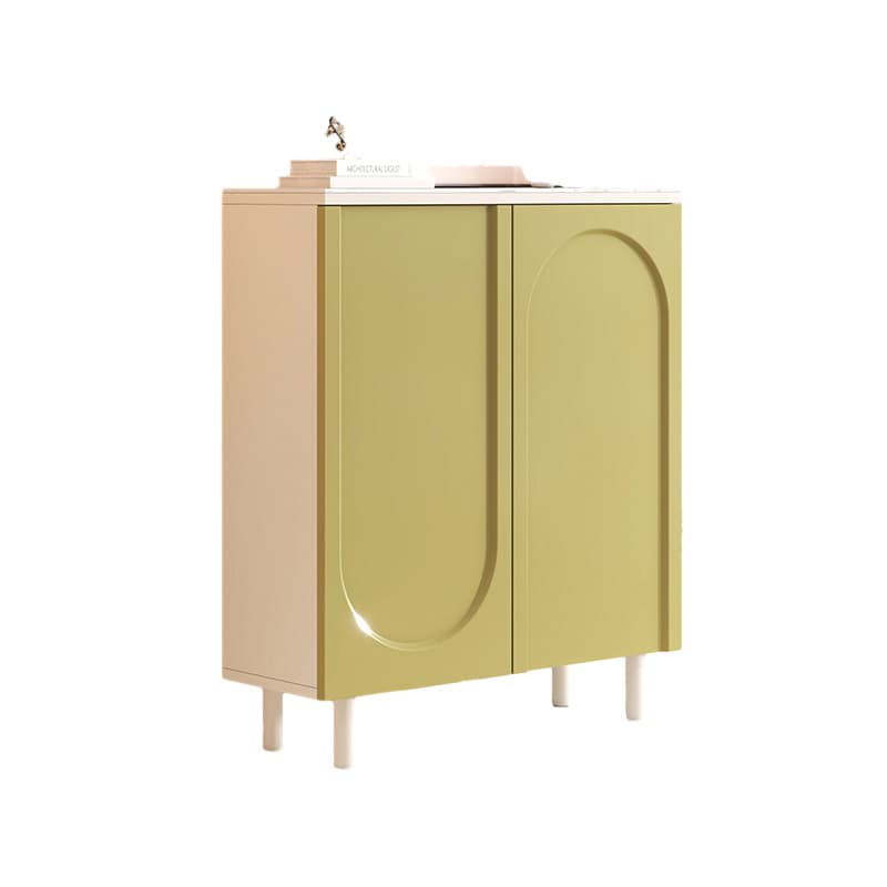 Scandinavian Wood Sideboard Credenza with Cabinet and Adjustable Shelves thumbnail 8