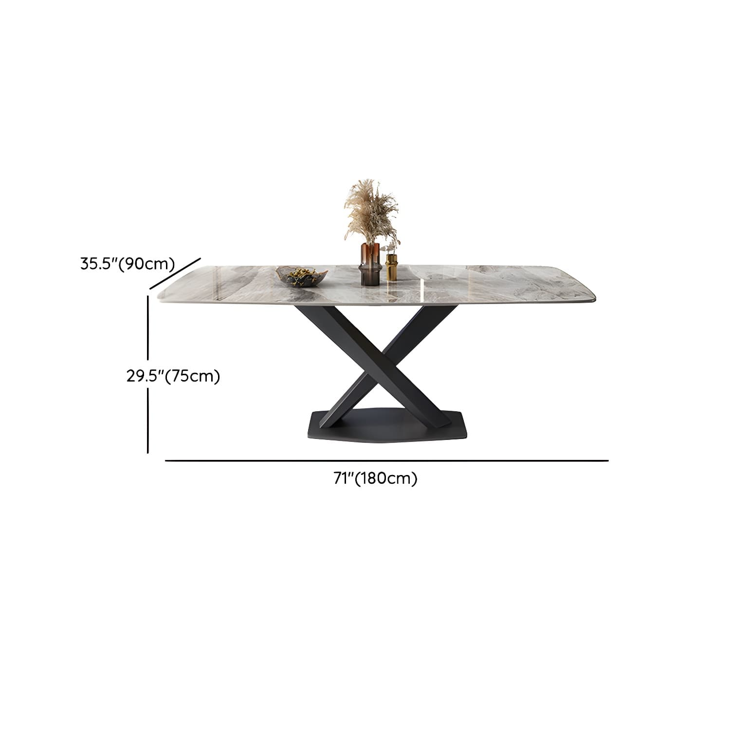 Modern 5/7-Piece Dining Set with Upholstered Chairs in Beige and Slate Table Top thumbnail 16