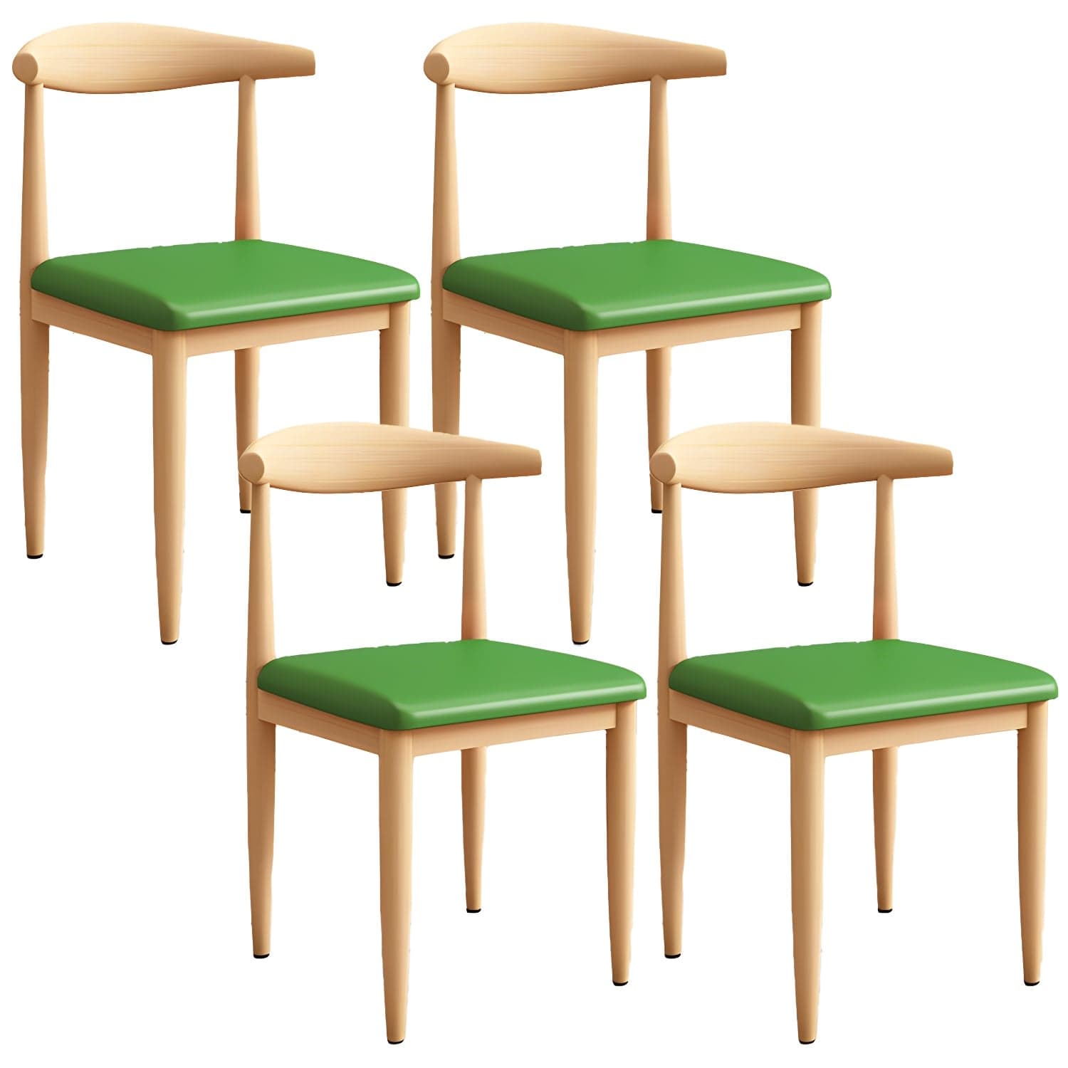 Modern Kitchen Dining Chairs Open Back Dining Chair with Metal Base thumbnail 8