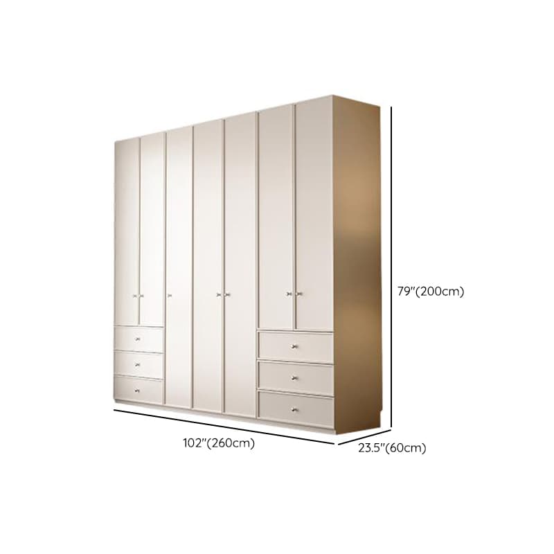 Chalk Modern Wooden Standalone Almirah with 3-Drawer/6-Drawer, Interior Shelves, and Hanging Rod thumbnail 23