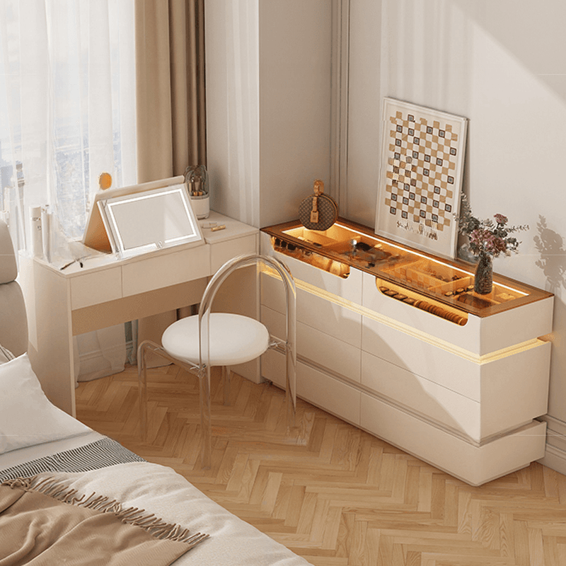 Lumber Vanity Set with Illumination Light, Scalable, Dividers, 2-in-1, Adjustable Touch and Brightness thumbnail 4