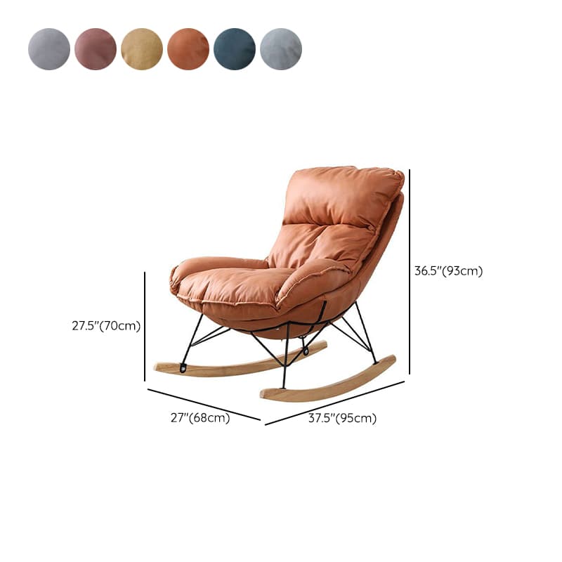 Stationary Rocker for Nursery Natural Wood Finish with Ottoman and Rear thumbnail 22