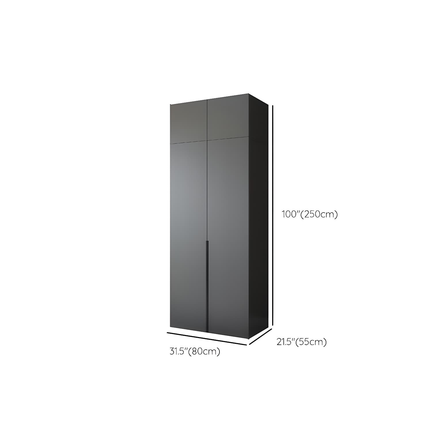 Black Wardrobe Armoire with Garment Rod Wood Wardrobe Closet thumbnail 18