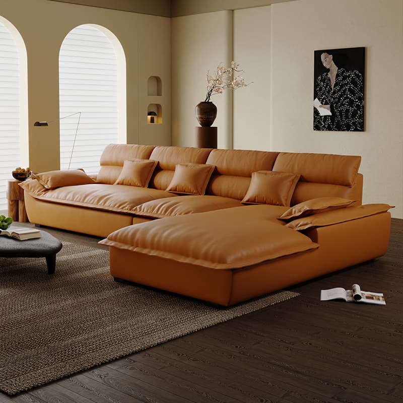 Modern Simple Style Midnight Black/Sepia/Chalk L-Shape Sofa Recliner Seats 5 thumbnail 7