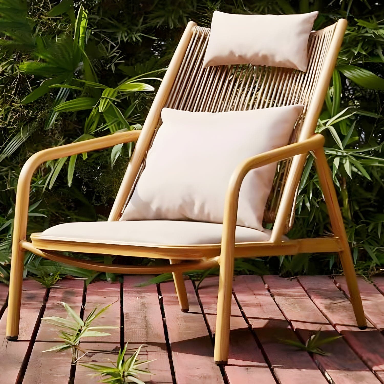 Modern Style Wood Rocking Chair Single Home Lounge Lazy Sofa Chair thumbnail 1