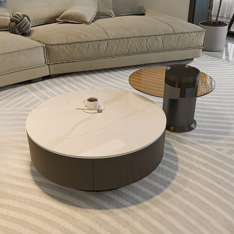 Double Nesting/Single Accent Table Set with Rounded Top and 2 Drawers thumbnail 6