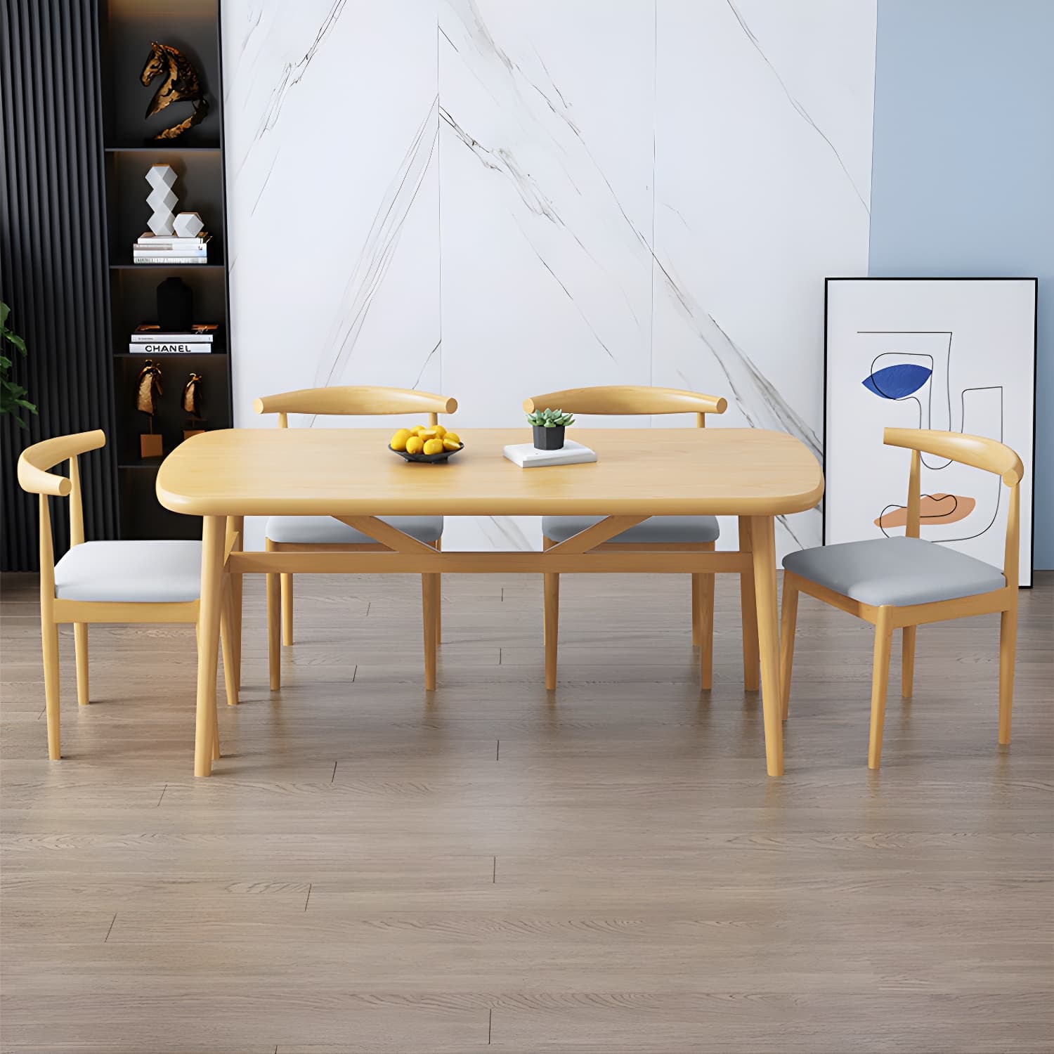 Modern Kitchen Wood Furniture of Standard Height Formal Dining Room Table Set thumbnail 5