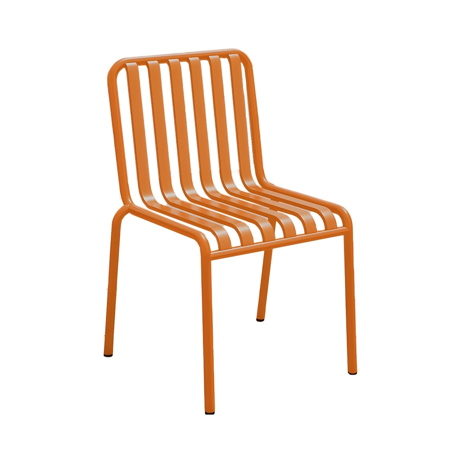 Contemporary Metal Patio Dining Side Chair Slat Back Side Chair thumbnail 7