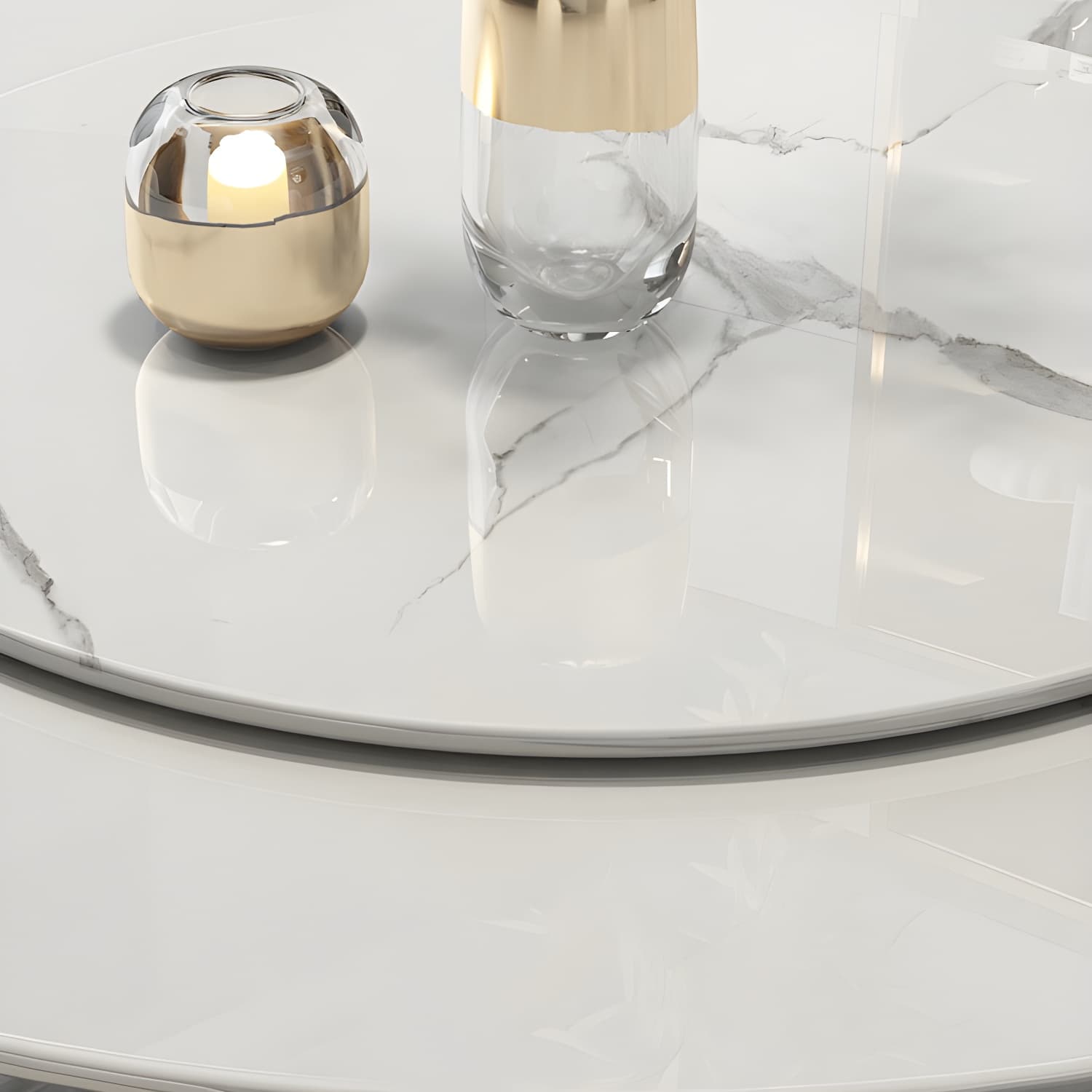 Modern Style 1/4/5/7/9 Pieces Dining Sintered Stone Dining Table Set with Metal Legs thumbnail 6