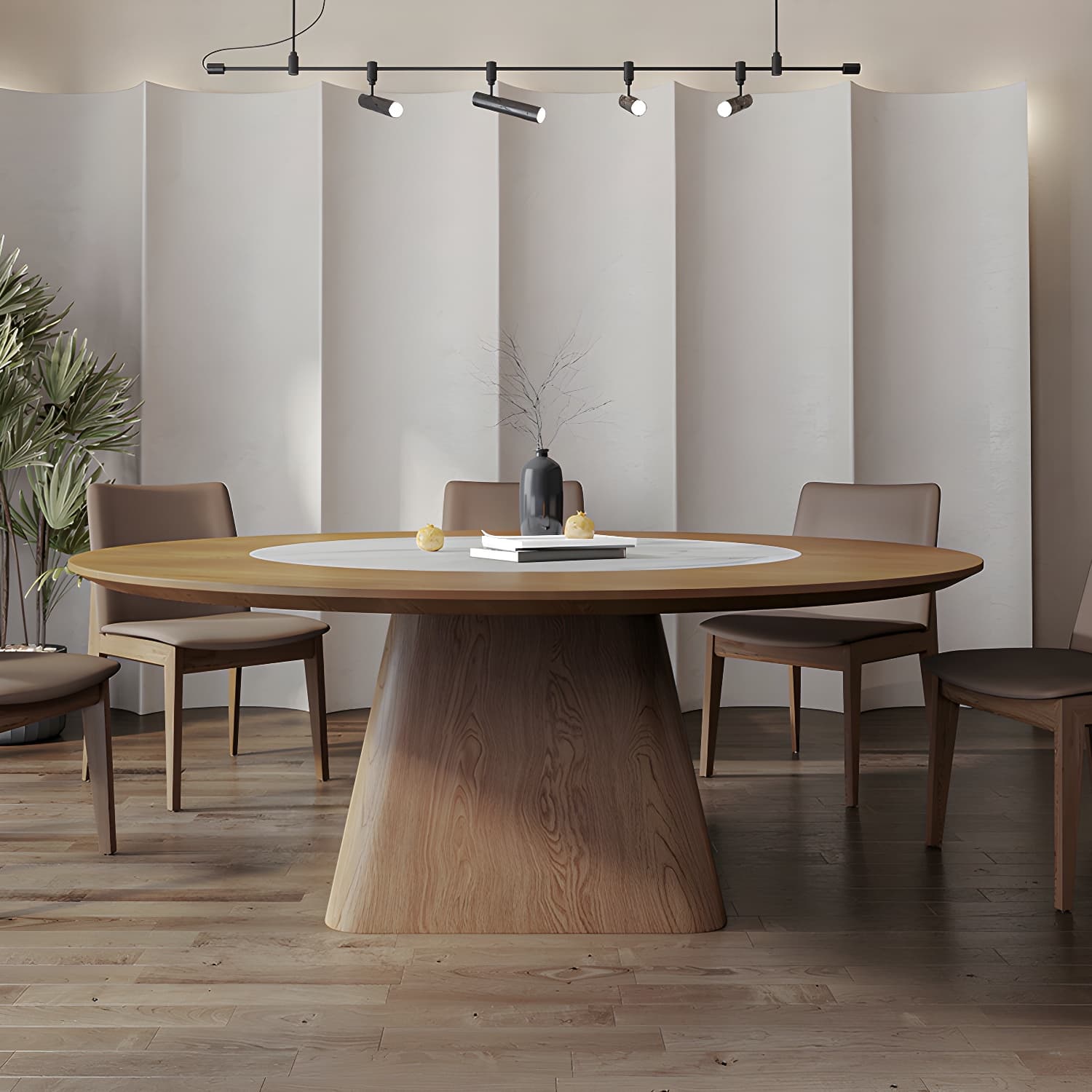 Contemporary Sintered Stone Table Round Table Set 1/6/8/9/12 Pieces Dining Set thumbnail 4
