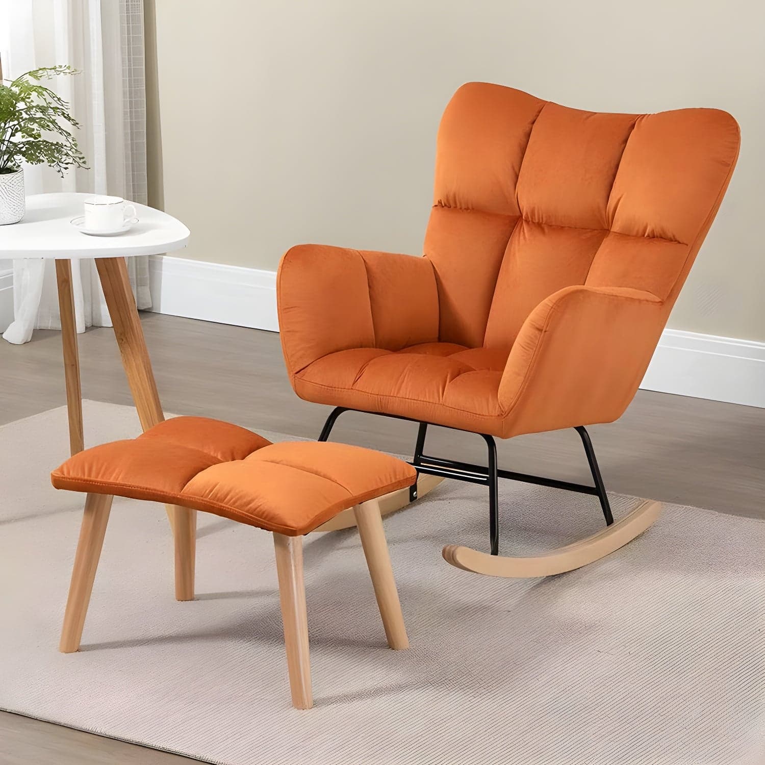 Simple Nordic Style Rocking Chair Balcony Lounge Recliner Sofa Rocking Chair thumbnail 7