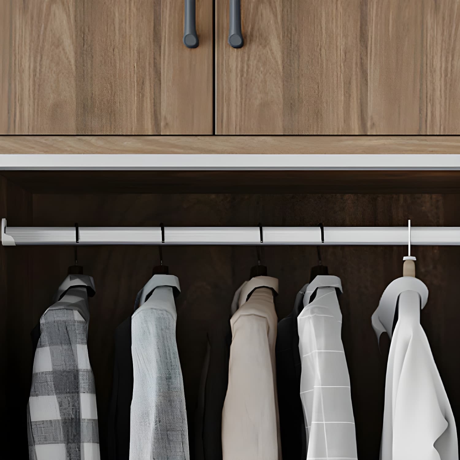 Modern Style Freestanding Wardrobe Pine Wood Wardrobe with Drawer - image 6
