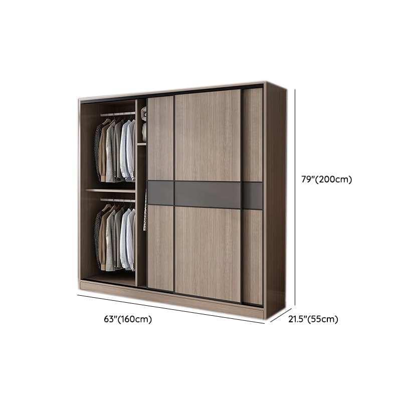 Rustic Brown Self-supporting Armoire Cabinet Pine with Shelves thumbnail 13